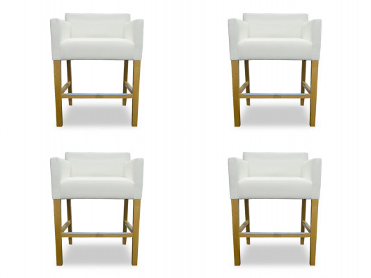 4x Bar Stool Counter Bar Chair Set Upholstered Seat Garniture