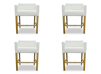 4x Bar Stool Counter Bar Chair Set Upholstered Seat Garniture