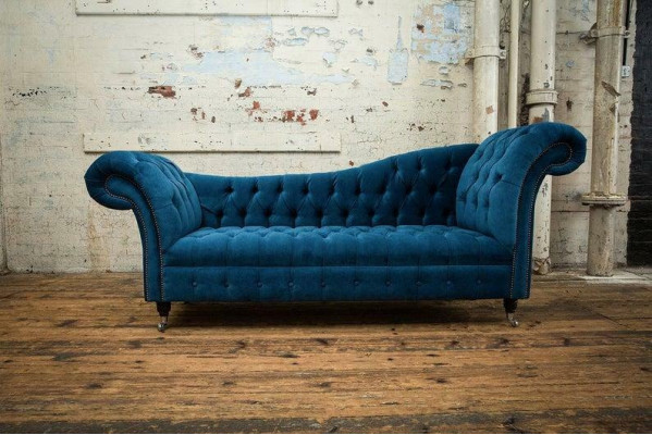 Chaise lounge sofa seat lounger lounge baroque rococo art nouveau classic blue new