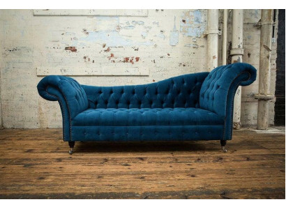 Chaise lounge sofa seat lounger lounge baroque rococo art nouveau classic blue new