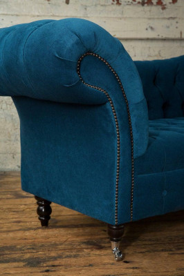 Chaise lounge sofa seat lounger lounge baroque rococo art nouveau classic blue new