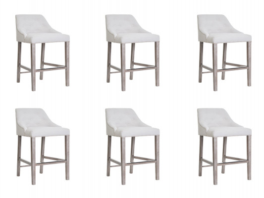 6x Bar Stools Bar Stool Counter Chair Set Upholstered Chairs Chesterfield Design Style