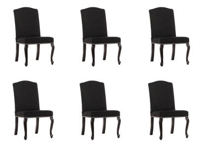 6x Design Upholstered Chair Set Textile Seat Complete Set