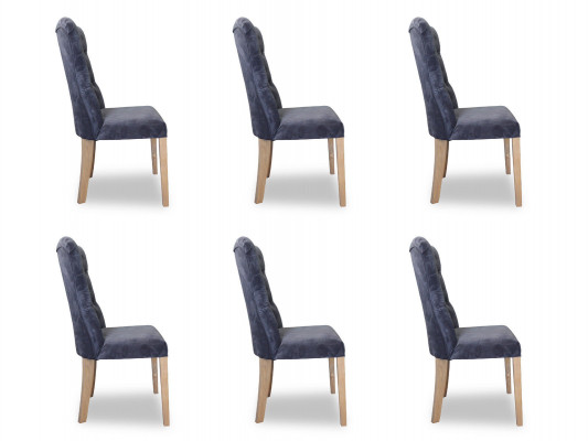 6x Chairs Chair Upholstered Design Chesterfield Suite Armchair Complete Set