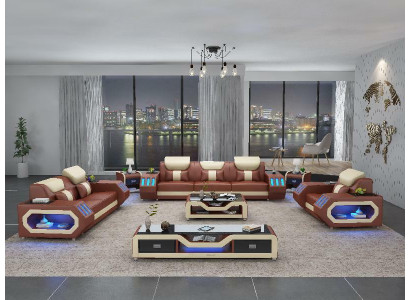 Sofa set 3+2+1 seater coffee table sideboard set design modern 5-piece.