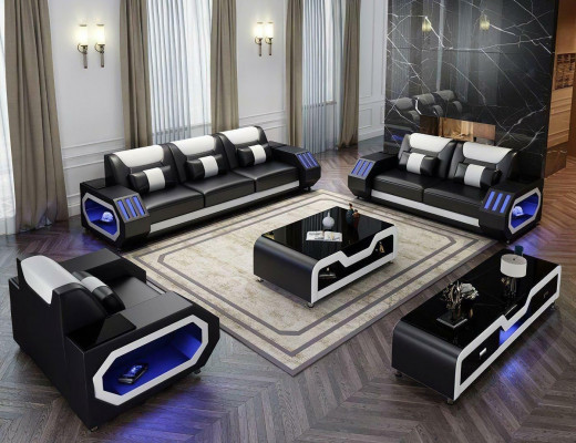 Sofa set 3+2+1 seater coffee table sideboard set design modern 5-piece.