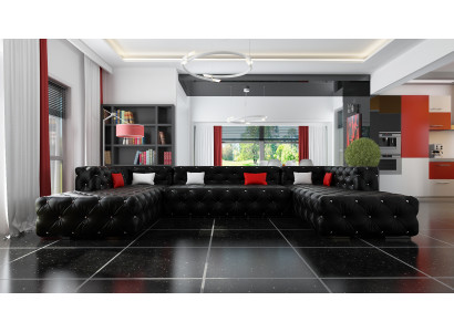 Chesterfield Corner Sofa Living Area Luxury Designer Sofa Couch Upholstered Corner Sofa