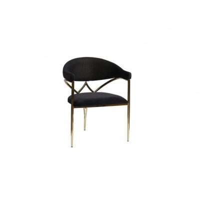 Black stainless steel chair wood frame dining chairs modern single-seater