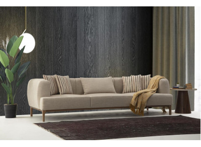 Three-seater sofa, 3-seater sofas, beige fabric, modern living room, luxury, new.