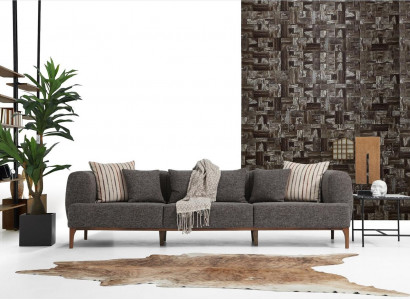 Three-seater Sofa 3-seater Sofas Grey Fabric Living Room Luxury Modern New