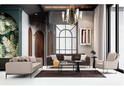 Sofa set 221-seater sofa suite beige sofas armchair modern set
