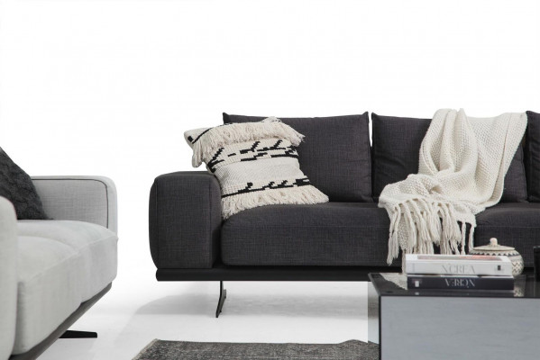 L-shaped corner sofa armchair gray modern fabric sofa for living room.
