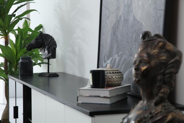 Dining room set, dining table, chairs, sideboard, table, wooden set, 8-piece, white