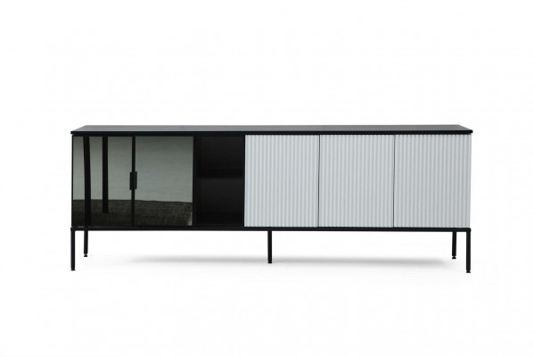 Dining room set, dining table, chairs, sideboard, table, wooden set, 8-piece, white