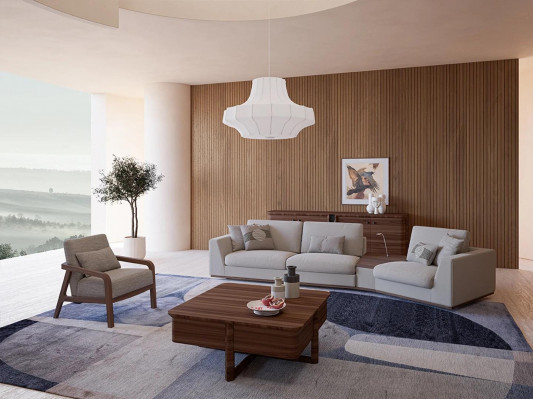 Upholstered furniture sofa couch three-seater living room design armchair wood textile