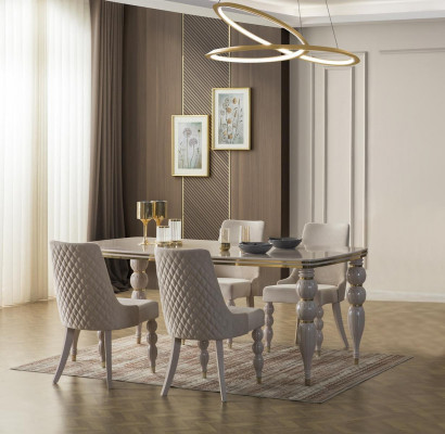 Beige dining table luxurious wooden table designer dining room furniture new