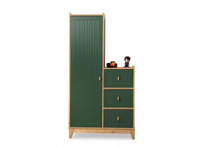 Stylish green wardrobe wooden furniture for children's room novelty