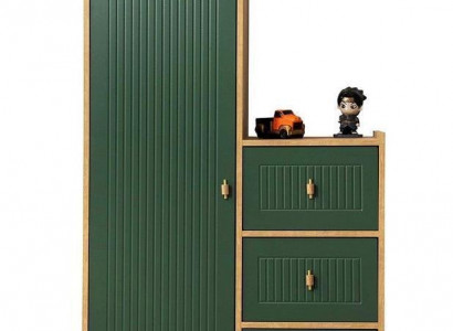 Stylish green wardrobe wooden furniture for children's room novelty