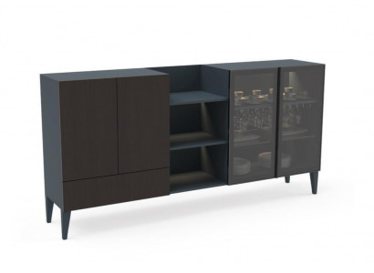 Modern sideboard wooden furniture dresser chest of drawers brown black new