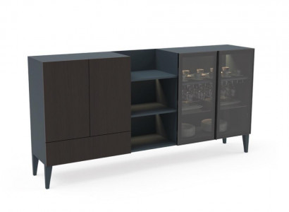 Modern sideboard wooden furniture dresser chest of drawers brown black new