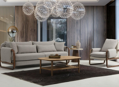 Sofa set 3+1-seater armchair three-seater modern fabric gray set design