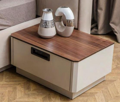 Stylish bedroom furniture designer upholstered double bed 2x nightstands