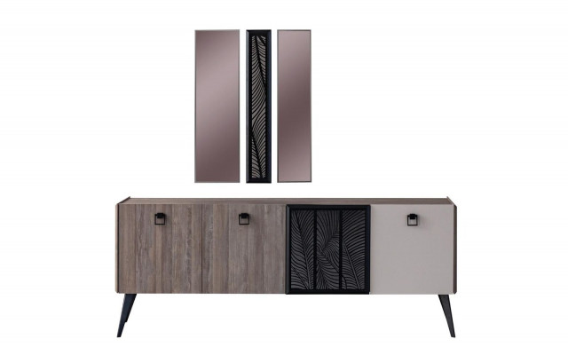 Sideboard with Mirror Group Wooden Cabinet Wardrobe Dining Room