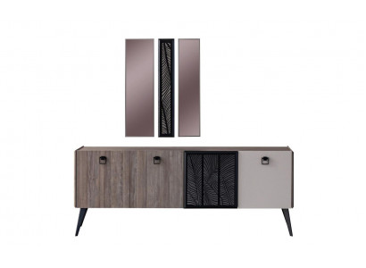 Sideboard with Mirror Group Wooden Cabinet Wardrobe Dining Room