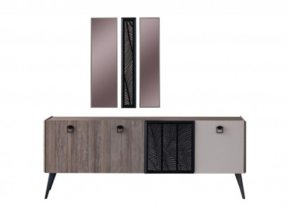 Sideboard with Mirror Group Wooden Cabinet Wardrobe Dining Room