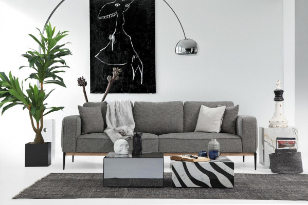 4-seater sofa set armchair four-seater fabric sofas modern design gray