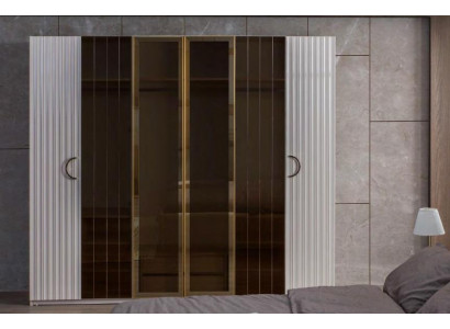 Modern light gray wardrobe bedroom noble glass cabinets wardrobe