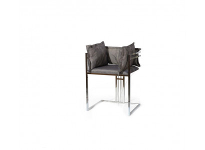 Gray stainless steel chair modern upholstered dining chair bar stool