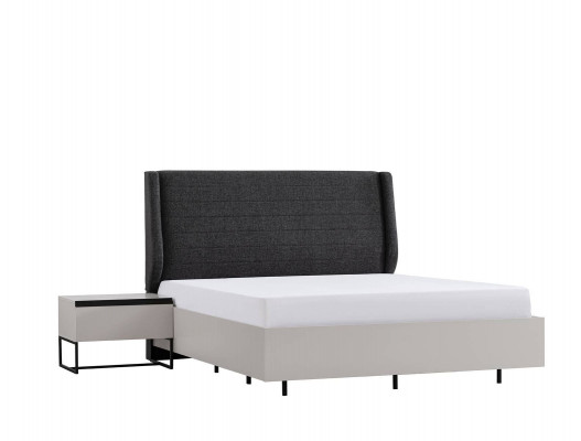 Bedroom suite double bed bed nightstands wood set 7-piece white