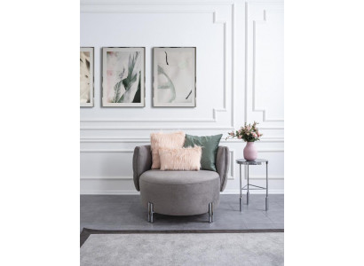 Gray upholstered armchair living room single-seater fabric armchair lounge furniture