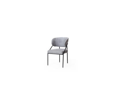 Gray upholstered dining room chair designer chairs metal frame luxury furniture
