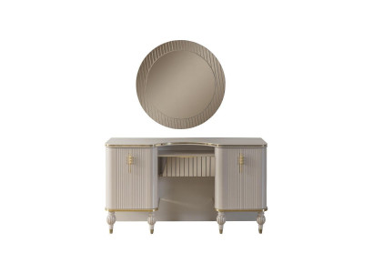 Beige dressing table designer vanity table cosmetic table console mirror