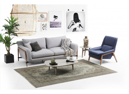 Sofa set 3-seater armchair three-seater fabric sofas modern design gray