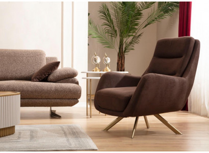 Brown velour armchair modern armchair living room textile furniture