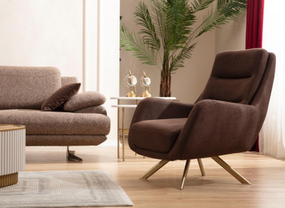 Brown velour armchair modern armchair living room textile furniture