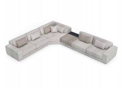 Gray corner sofa L-shaped living landscape couch furniture textile wood sofa couches