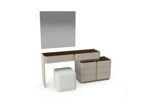 Vanity table mirror chic white stool complete set bedroom new 3-piece