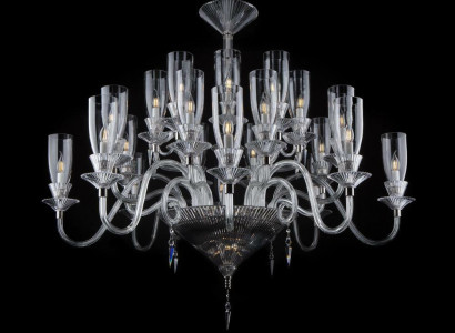 XXL Lamp 26x Chandelier Palace Villa D'Este Lights Crystal Lamp Chandelier