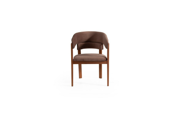 Brown designer chair dining room chairs textile chair designer wooden legs