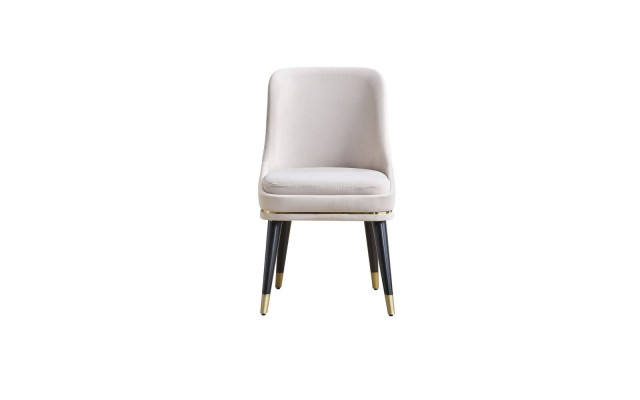 White modern dining room chair single-seater upholstered furniture stylish legs.