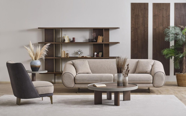 Living room furniture designer 3+1 seater luxury armchair coffee table side table