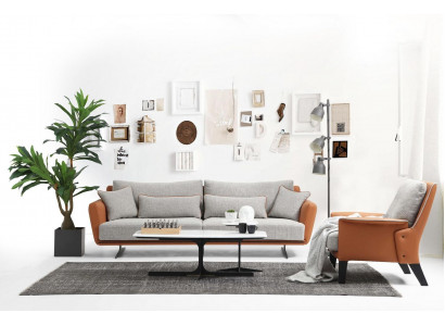 Sofa set 21-seater living room sofa orange fabric armchair two-seater