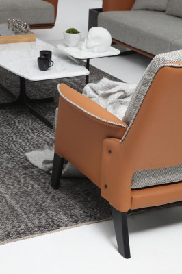 Sofa set 21-seater living room sofa orange fabric armchair two-seater