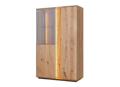 Brown LED showcase luxurious sideboard wood furniture designer glass cabinets