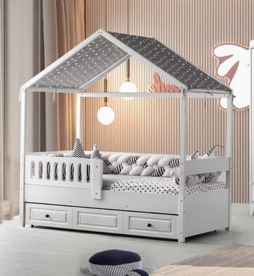Children's Bed Wooden Bed Multifunctional Bed Extendable Bed 200 Wood White New