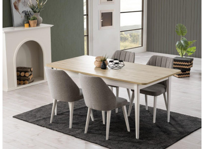 Dining group set dining room dining table set 7-piece dining room white wood